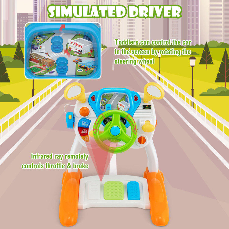 Kids Steering Wheel Pretend Play Toy Set with Lights and SoundsCostway Gallery View 9 of 11