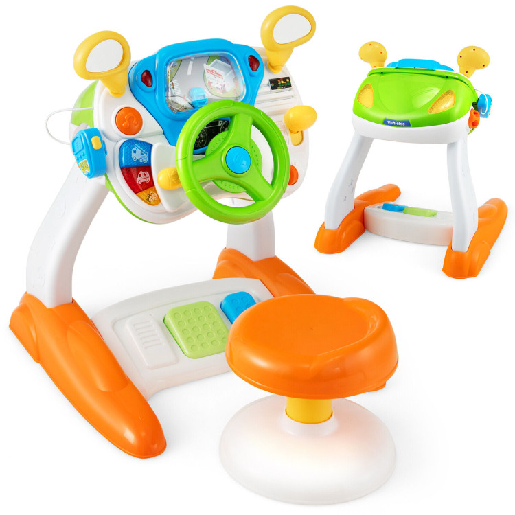 Kids Steering Wheel Pretend Play Toy Set with Lights and SoundsCostway Gallery View 1 of 11