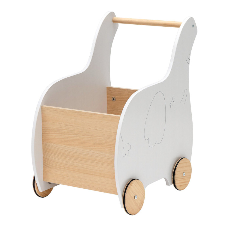 Kids Wooden Shopping Cart with Rubber WheelsCostway Gallery View 1 of 9