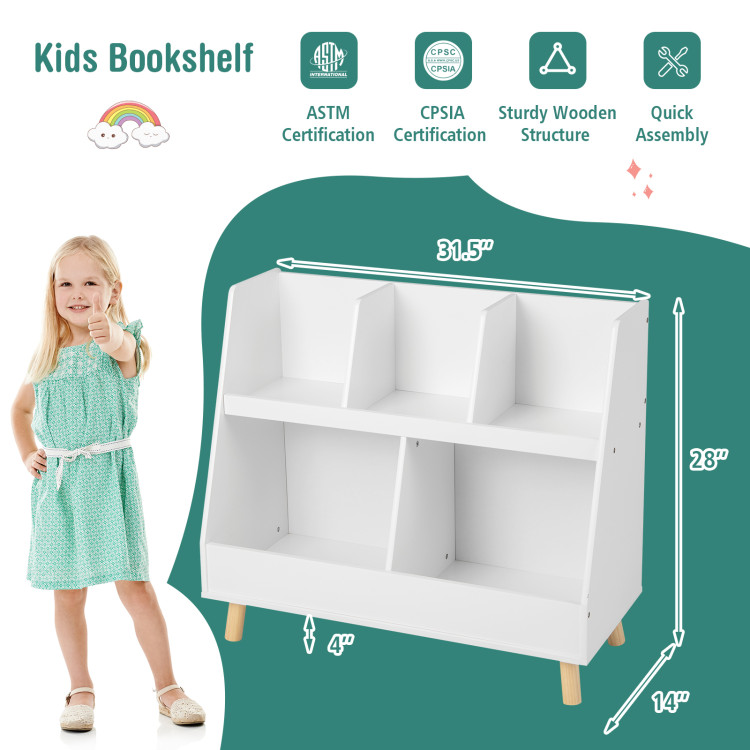 Kids Toy and Book Organizer Wooden Children Storage Display