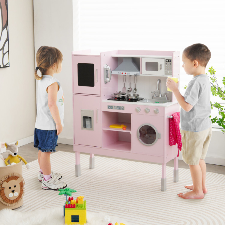 2-in-1 Kids Play Jewelry Armoire with Full Length Mirror and Drawers