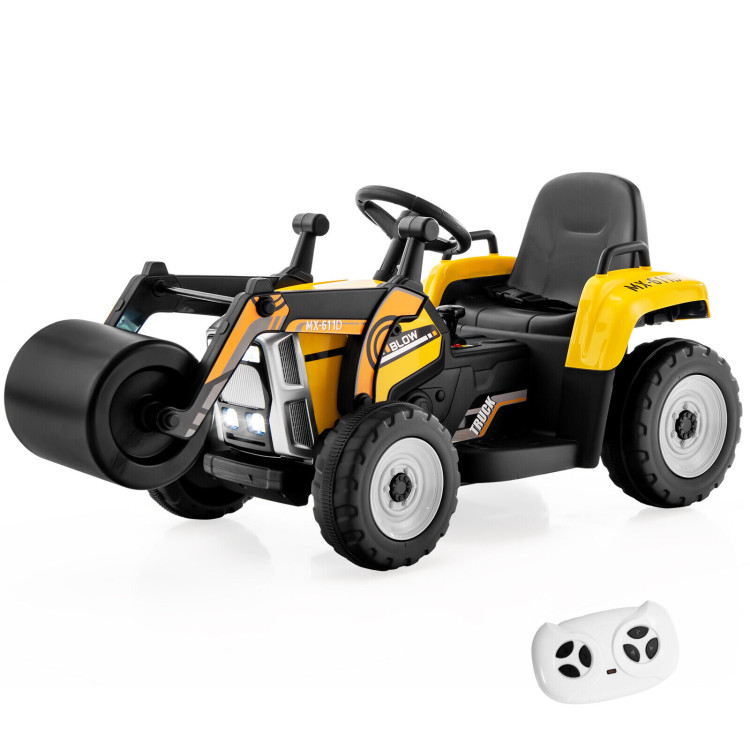 12V Kids Ride on Road Roller with 2.4G Remote Control-YellowCostway Gallery View 3 of 10