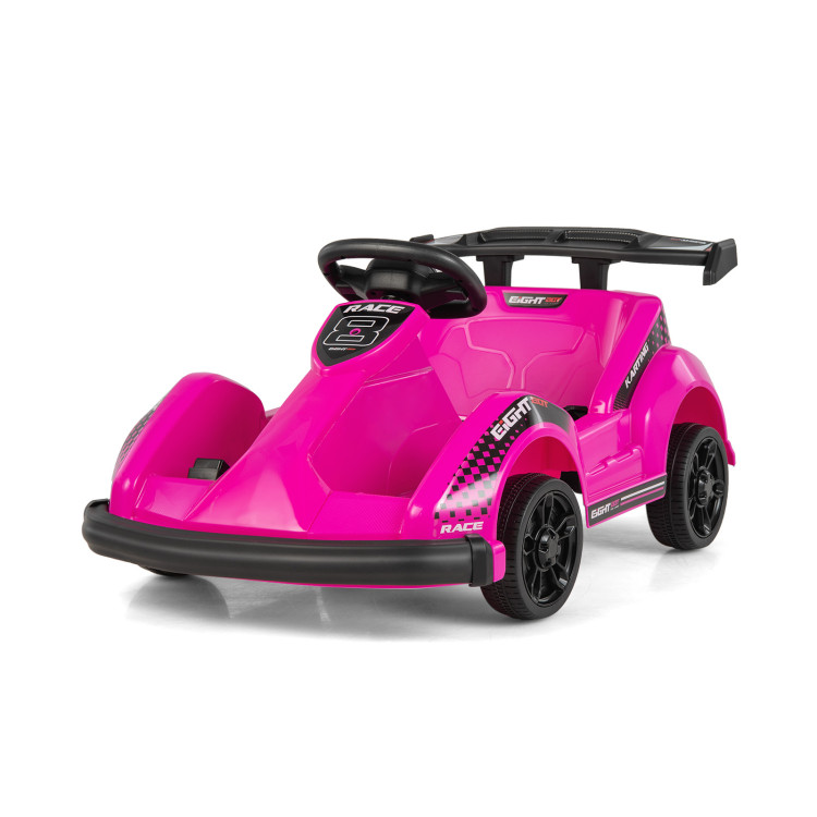 6V Kids Ride On Go Cart with Remote Control and Safety Belt-PinkCostway Gallery View 1 of 10