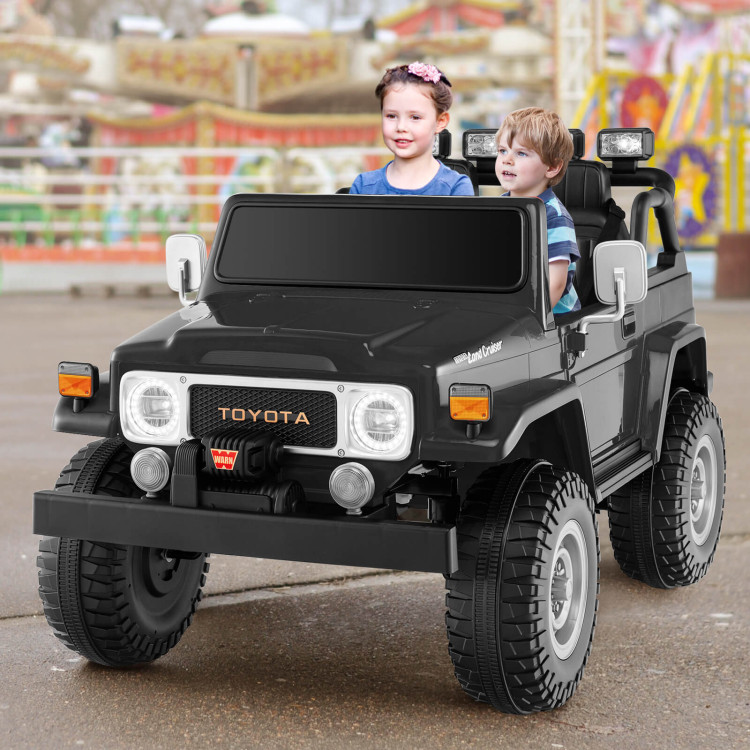 12V 2-Seat Licensed Kids Ride On Toyota FJ40 Car with 2.4G Remote Control-BlackCostway Gallery View 2 of 10