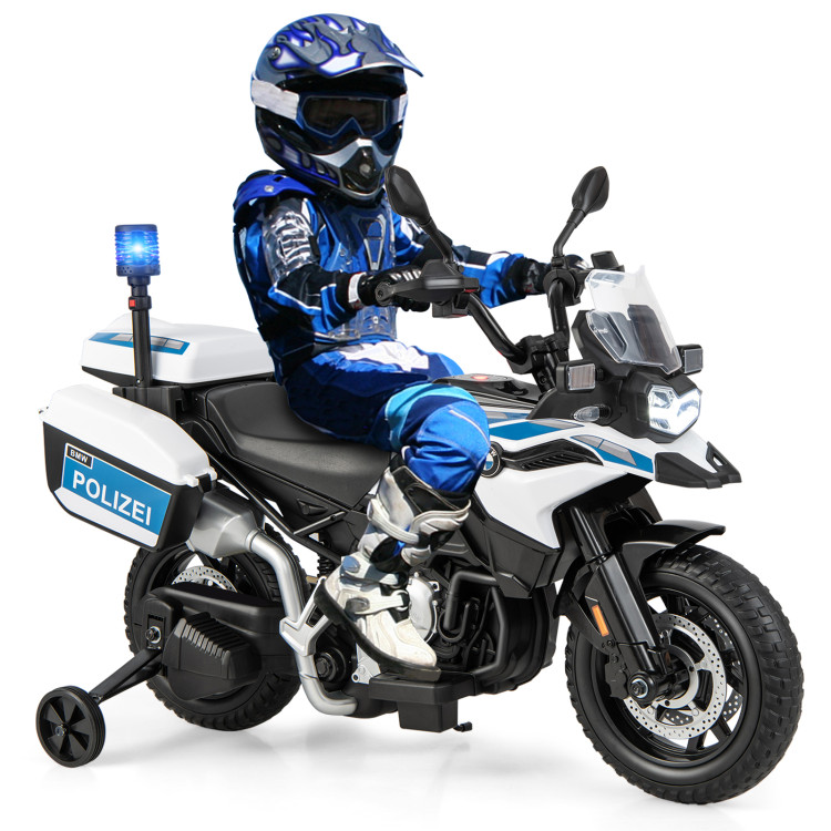 12V BMW Kids Ride On Police Motorcycle with Light and Music