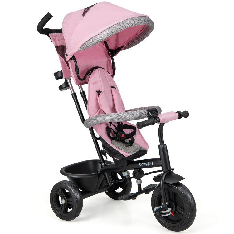 4-in-1 Baby Trike Kids Tricycle with Removable Canopy and Adjustable Push Handle - Gallery View 1 of 10