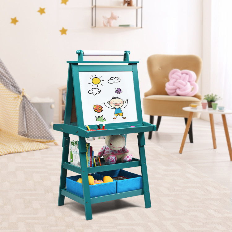 Storage　Costway　3-in-1　Easel　Double-Sided　Art
