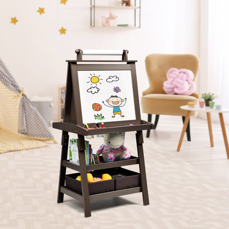 Costway Kids Easel w/Chair Art Easel for Kids Height Adjustable Art Easel  Set for Kids