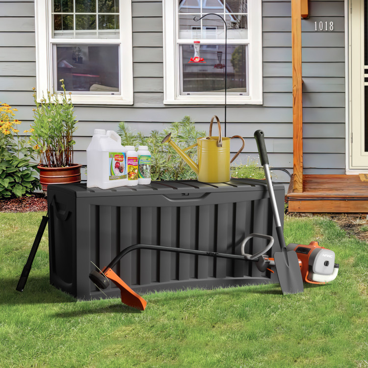 90 Gallon Outdoor Deck Storage Box with Built-In WheelCostway Gallery View 2 of 10