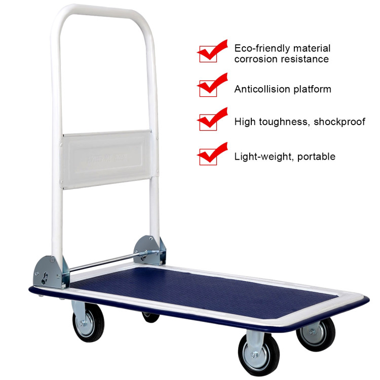 330 lbs Platform Cart Dolly Foldable Warehouse Push Hand TruckCostway Gallery View 10 of 13