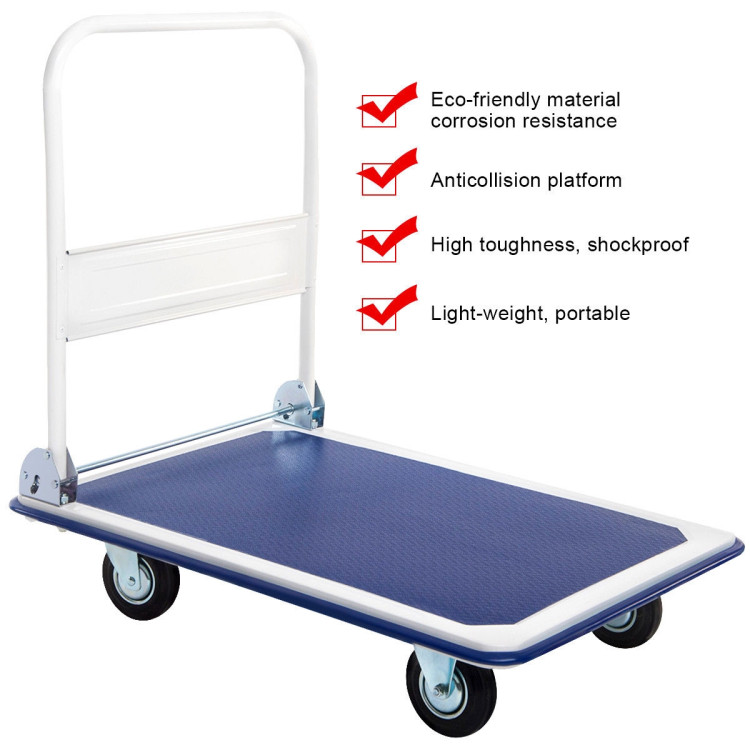 660 Pounds Folding Platform Cart Dolly Hand TruckCostway Gallery View 5 of 11