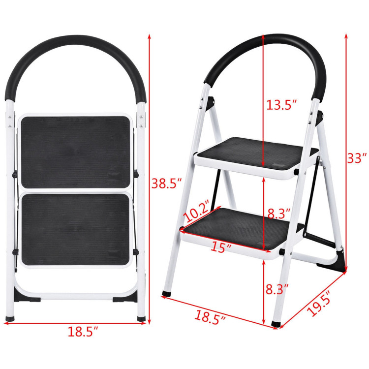 2.75 Feet Folding Step Stool with Iron Frame and Anti-Slip PedalsCostway Gallery View 4 of 12