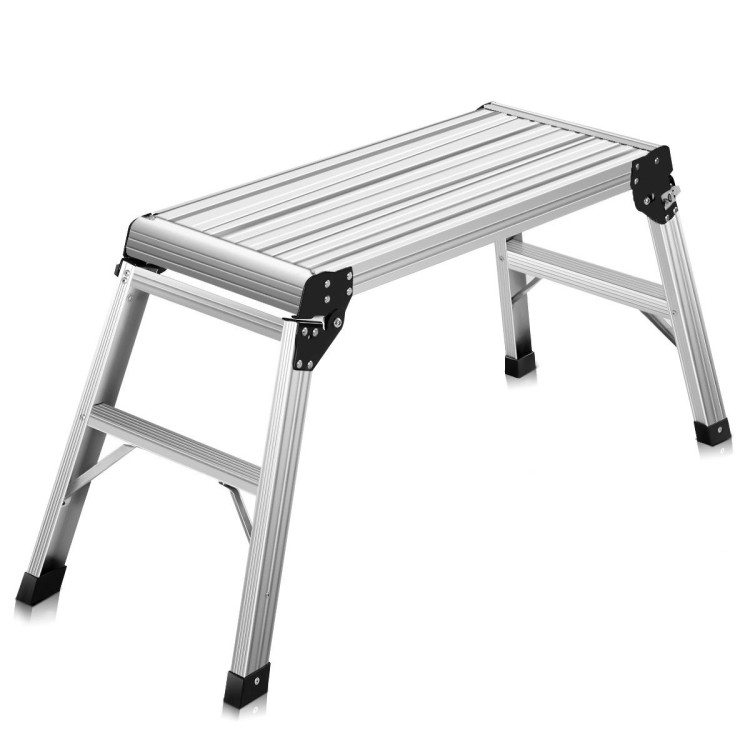 Heavy Duty Portable Bench Aluminum Folding Step LadderCostway Gallery View 1 of 9