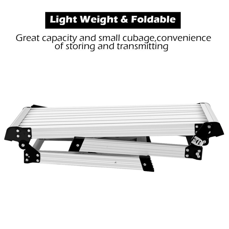 Heavy Duty Portable Bench Aluminum Folding Step LadderCostway Gallery View 5 of 9