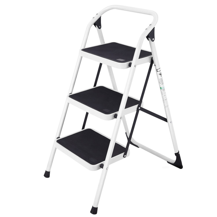Folding 3-Step Ladder with Handgrip and Anti-Slip PlatformCostway Gallery View 1 of 11