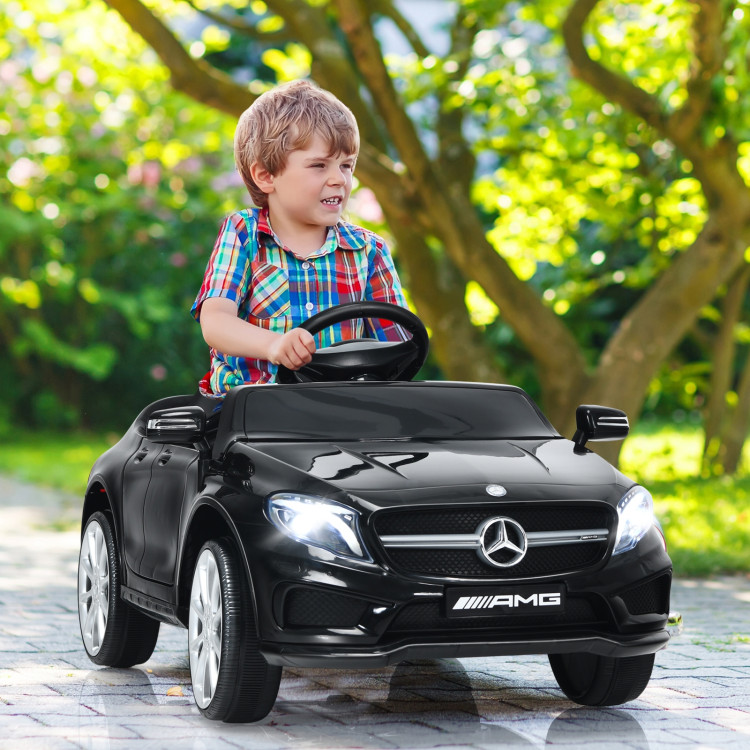 12V Electric Kids Ride On Car with Remote Control-BlackCostway Gallery View 2 of 10