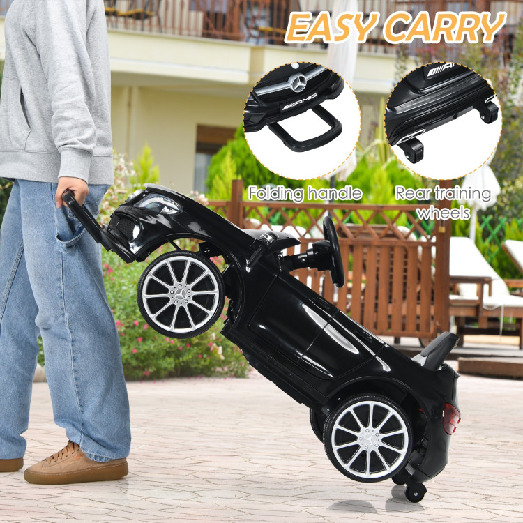 12V Electric Kids Ride On Car with Remote Control-BlackCostway Gallery View 7 of 10