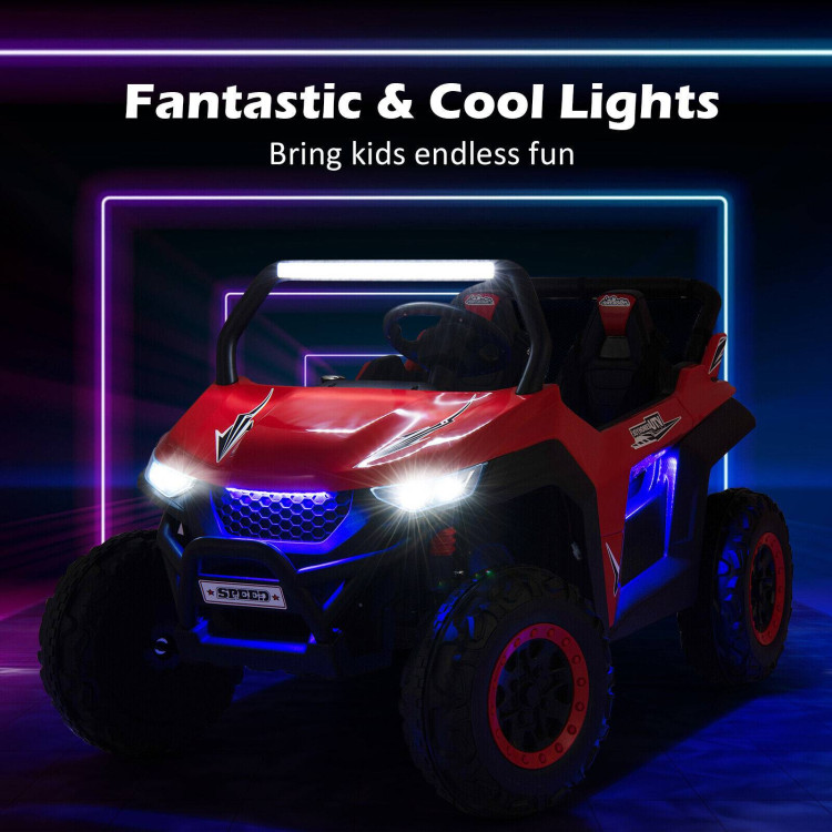12V 2-Seater Kids Ride on UTV with Slow Start Function Music-RedCostway Gallery View 7 of 10