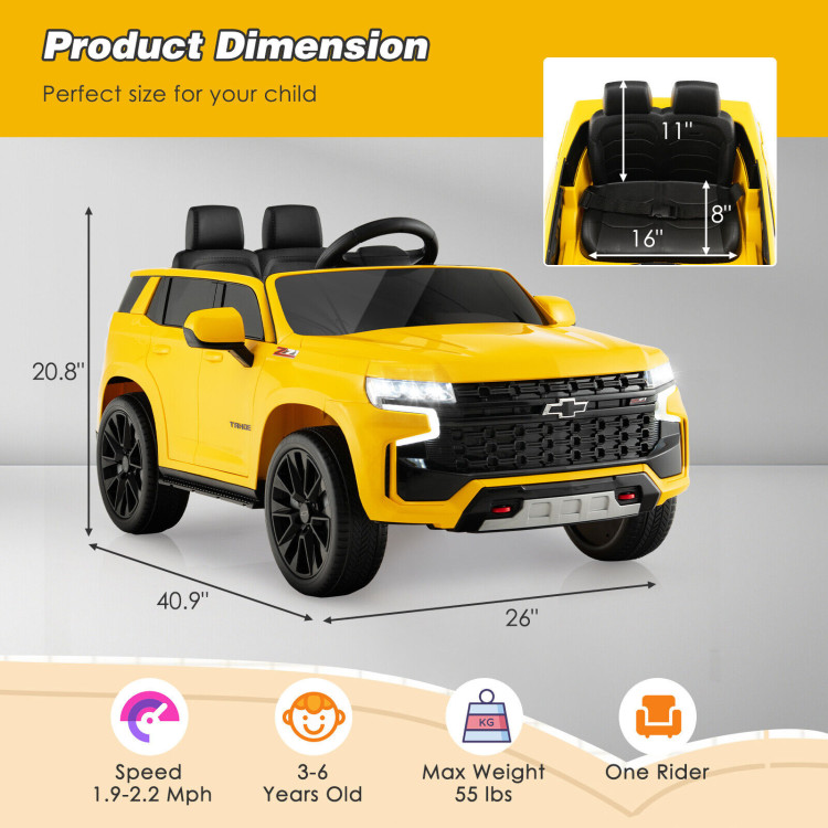 12V Kids Ride on Car with 2.4G Remote Control-YellowCostway Gallery View 4 of 10