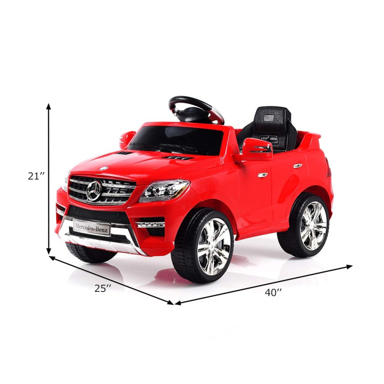 6V Mercedes Benz Kids Ride on Car with MP3+RC-RedCostway Gallery View 4 of 9