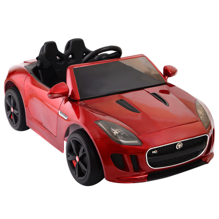 Jaguar F-TYPE 12V Battery Power Kids Ride On Car Licensed MP3 RC Remote Control-RedCostway Gallery View 1 of 7