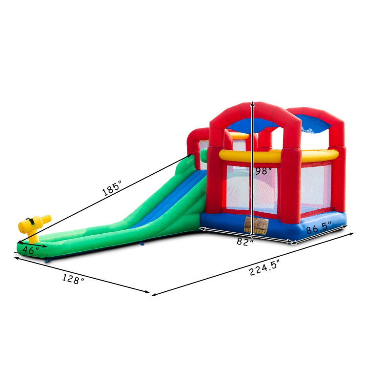 Inflatable Moonwalk Slide Bounce House with Storage BagCostway Gallery View 5 of 11