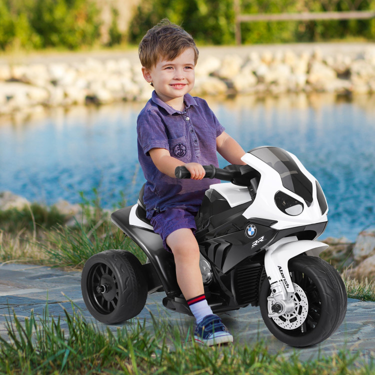 6V Kids 3 Wheels Riding BMW Licensed Electric Motorcycle-BlackCostway Gallery View 3 of 8