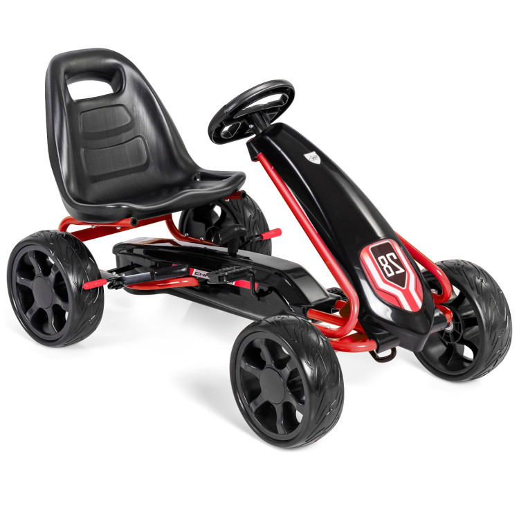 Kids Ride On Toys Pedal Powered Go Kart Pedal Car-BlackCostway Gallery View 1 of 10