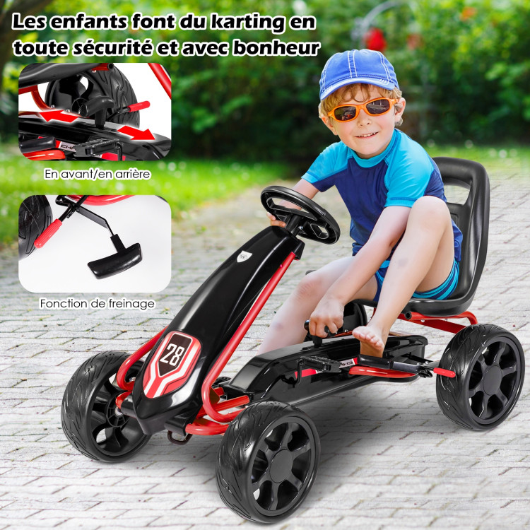 Kids Ride On Toys Pedal Powered Go Kart Pedal Car-BlackCostway Gallery View 8 of 10