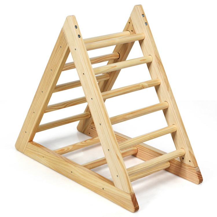 Wooden Climbing Pikler Triangle Ladder for Toddler Step TrainingCostway Gallery View 1 of 12