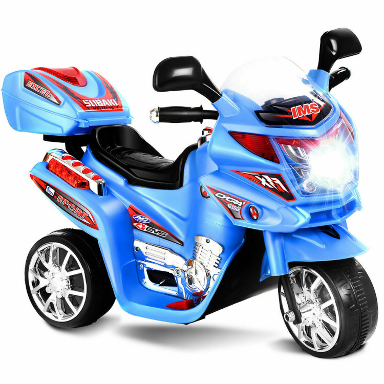 20-day Presell 3 Wheel Kids Ride On Motorcycle 6V Battery Powered Electric Toy Power Bicyle New-BlueCostway Gallery View 2 of 10
