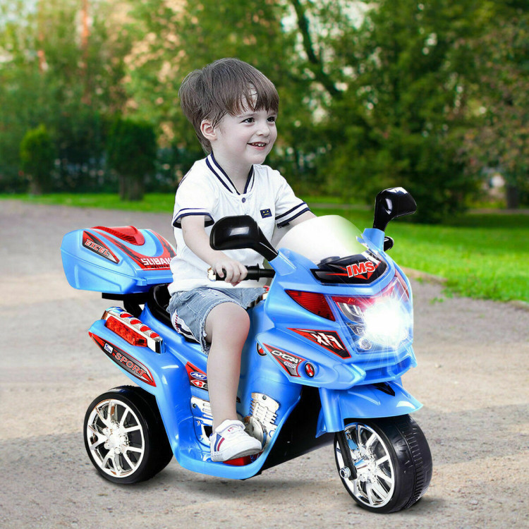 20-day Presell 3 Wheel Kids Ride On Motorcycle 6V Battery Powered Electric Toy Power Bicyle New-BlueCostway Gallery View 1 of 10