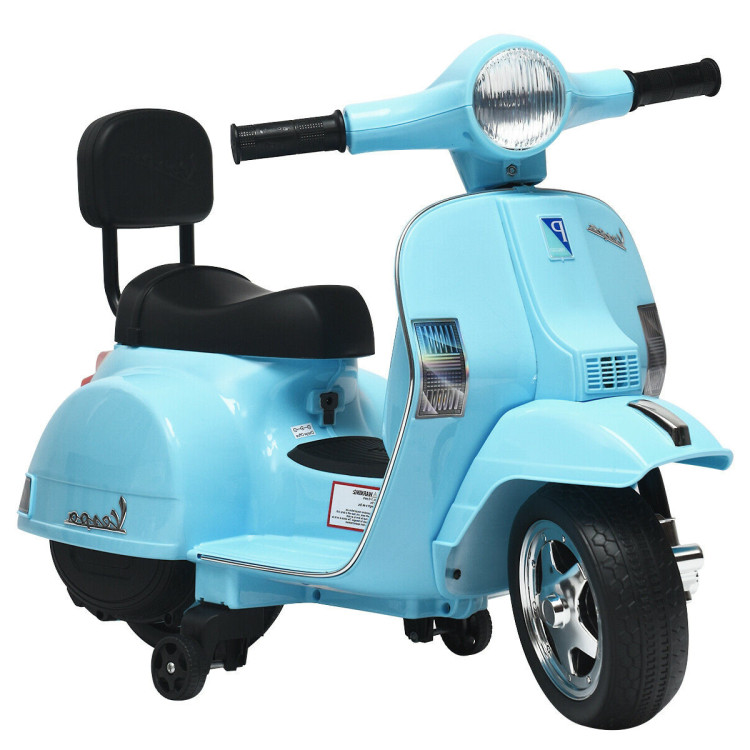 6V Kids Ride On Vespa Scooter Motorcycle for Toddler-Light BlueCostway Gallery View 1 of 12