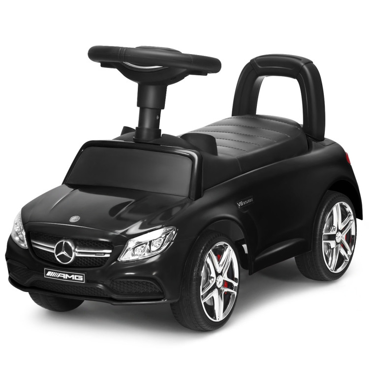 Mercedes Benz Licensed Kids Ride On Push Car-BlackCostway Gallery View 3 of 13