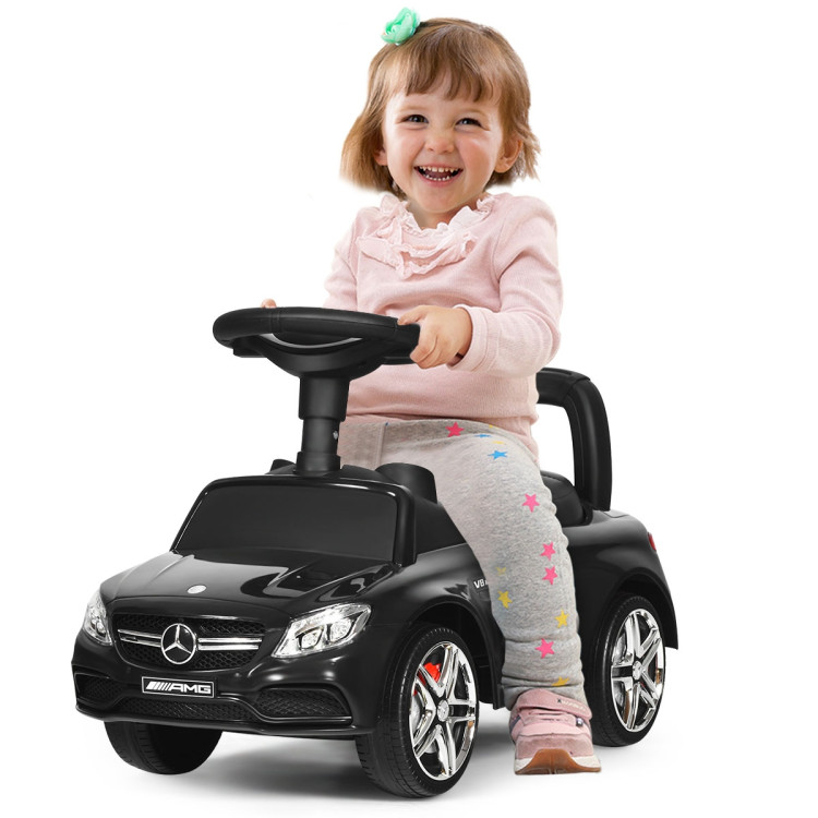 Mercedes Benz Licensed Kids Ride On Push Car-BlackCostway Gallery View 7 of 13