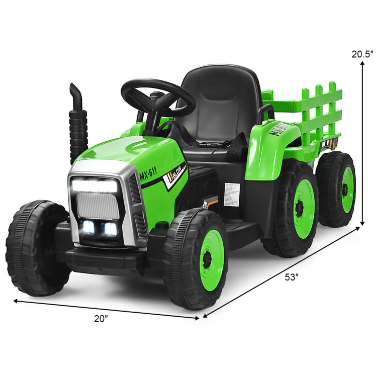 12V Ride on Tractor with 3-Gear-Shift Ground Loader for Kids 3+