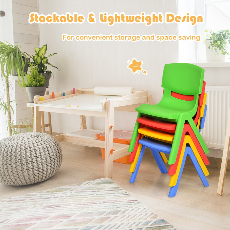 Kids Colorful Plastic Table and 4 Chairs SetCostway Gallery View 5 of 13