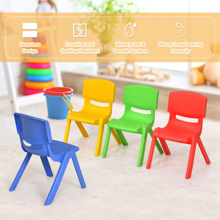 Kids Colorful Plastic Table and 4 Chairs SetCostway Gallery View 3 of 13