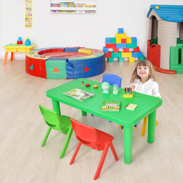 Kids Colorful Plastic Table and 4 Chairs SetCostway Gallery View 7 of 13