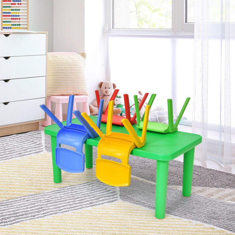 Kids Colorful Plastic Table and 4 Chairs SetCostway Gallery View 8 of 13