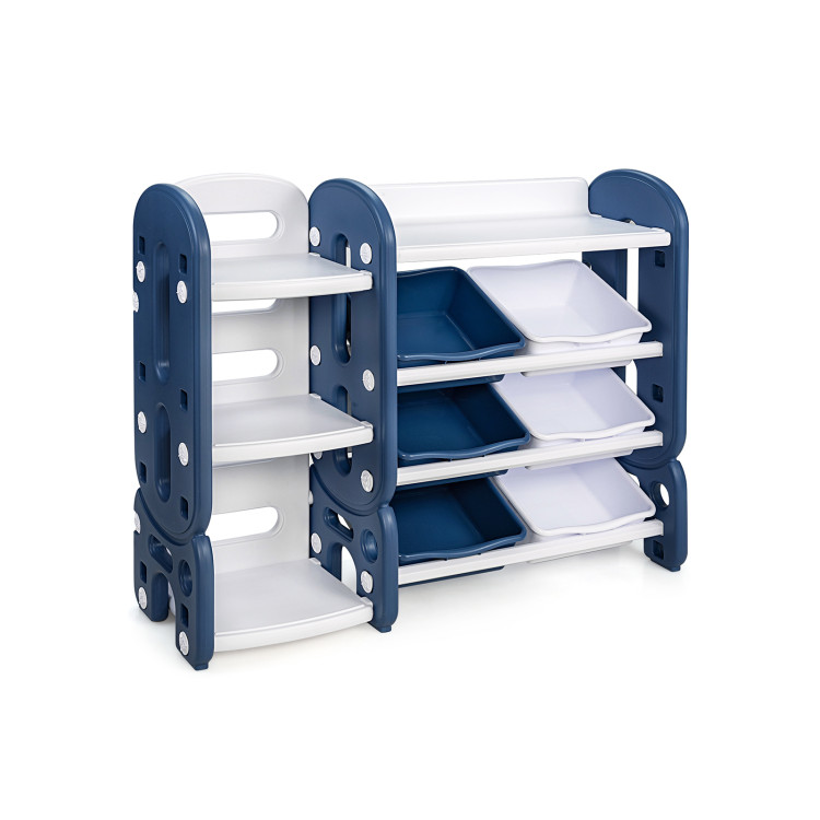 Kids Toy Storage Organizer with Bins and Multi-Layer Shelf for Bedroom Playroom -BlueCostway Gallery View 1 of 12