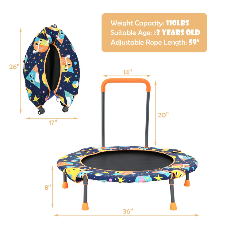 Convertible Swing and Trampoline Set with Upholstered HandrailCostway Gallery View 4 of 13