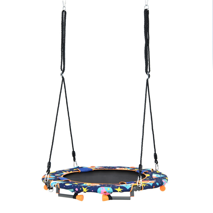 Convertible Swing and Trampoline Set with Upholstered HandrailCostway Gallery View 8 of 13
