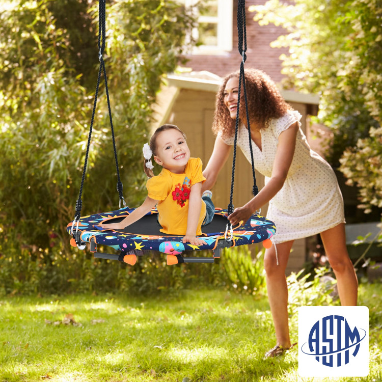 Convertible Swing and Trampoline Set with Upholstered HandrailCostway Gallery View 6 of 13