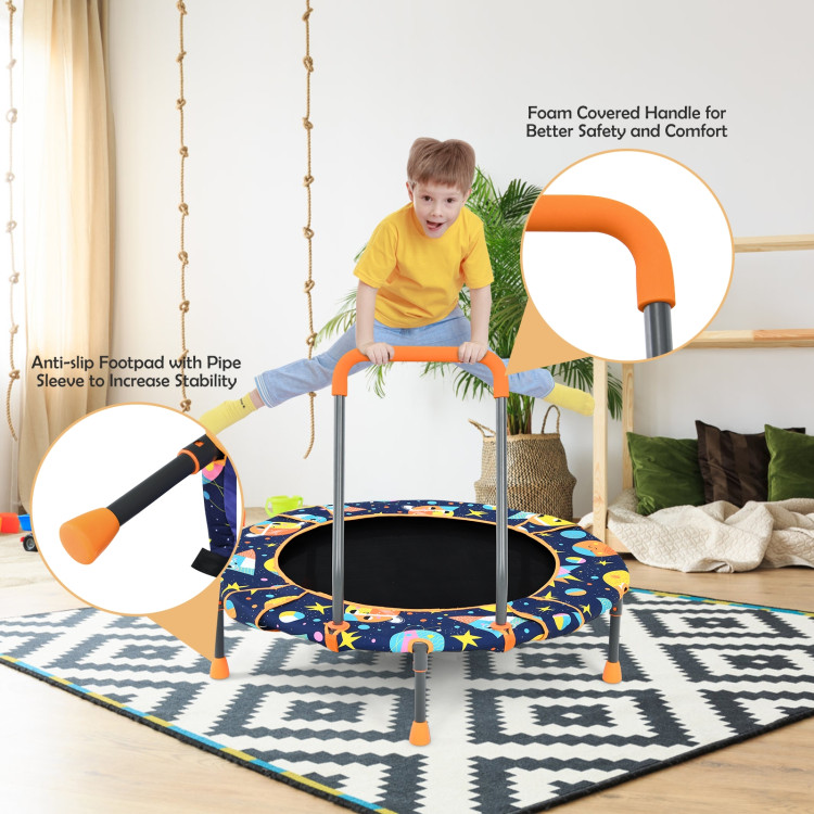 Convertible Swing and Trampoline Set with Upholstered HandrailCostway Gallery View 9 of 13
