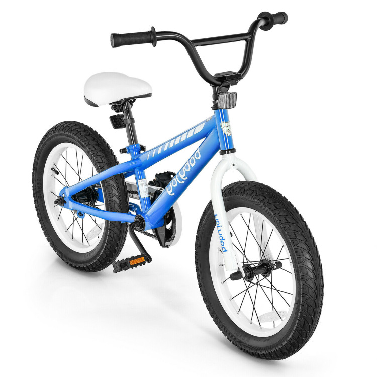 16 Inch Kids Bike Bicycle with Training Wheels for 5-8 Years Old Kids-BlueCostway Gallery View 10 of 10