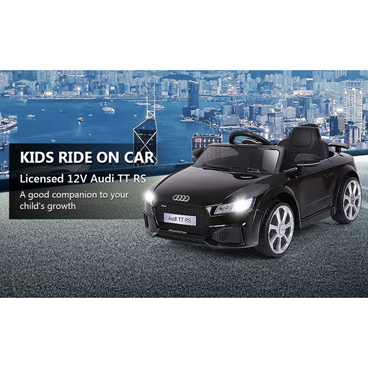 12V Audi TT RS Electric Remote Control MP3 Kids Riding Car-BlackCostway Gallery View 11 of 12