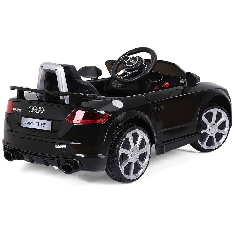 12V Audi TT RS Electric Remote Control MP3 Kids Riding Car-BlackCostway Gallery View 5 of 12