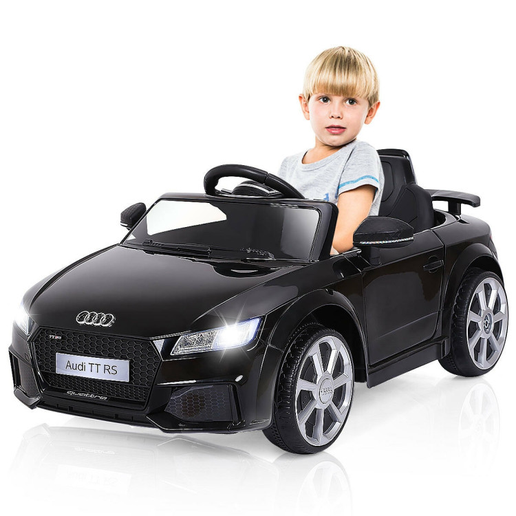 12V Audi TT RS Electric Remote Control MP3 Kids Riding Car-BlackCostway Gallery View 3 of 12
