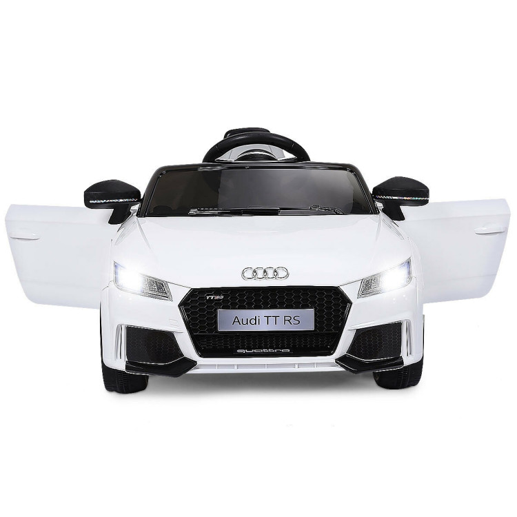 12V Audi TT RS Electric Remote Control MP3 Kids Riding Car-WhiteCostway Gallery View 5 of 13